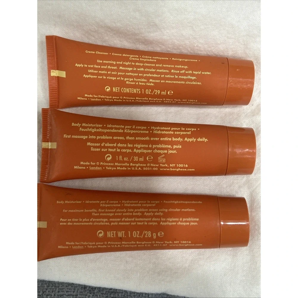 BORGHESE SAPONETTA CLEANSING CREME 1 OZ TUBE + free Tono Body Lotion &Body Cream